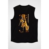 Darkhane Topuklu Ayakkabı Benjamin Franklin Siyah Unisex Kolsuz Tişört Kesik Kol T-Shirt - 001-Siyah
