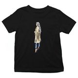 Darkhane Trençkot Trendi Moda Siyah Unisex Çocuk Tişört T-Shirt - 001-Siyah - 9 - 10 Yaş