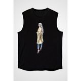 Darkhane Trençkot Trendi Moda Siyah Unisex Kolsuz Tişört Kesik Kol T-Shirt - 001-Siyah - XL