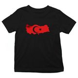 Darkhane Türkiye Haritası Siyah Unisex Çocuk Tişört T-Shirt - 001-Siyah - 5 - 6 Yaş