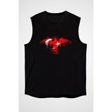 Darkhane Türkiye Siyah Unisex Kolsuz Tişört Kesik Kol T-Shirt - 001-Siyah - 2XL