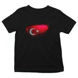 Darkhane Türkiye - Turkey Siyah Unisex Çocuk Tişört T-Shirt - 001-Siyah - 5 - 6 Yaş
