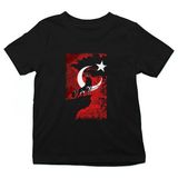 Darkhane Türkiye Uluyan Kurt Siyah Unisex Çocuk Tişört T-Shirt - 001-Siyah - 11 - 12 Yaş