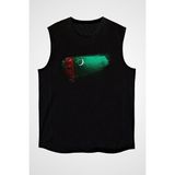 Darkhane Türkmenistan - Turkmenistan Siyah Unisex Kolsuz Tişört Kesik Kol T-Shirt - 001-Siyah