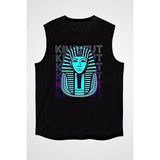 Darkhane Tutankhamun Siyah Unisex Kolsuz Tişört Kesik Kol T-Shirt - 001-Siyah