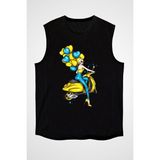 Darkhane Ukrayna ve Motosiklet Siyah Unisex Kolsuz Tişört Kesik Kol T-Shirt - 001-Siyah - XL