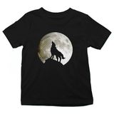 Darkhane Uluyan Kurt Siyah Unisex Çocuk Tişört T-Shirt - 001-Siyah - 11 - 12 Yaş