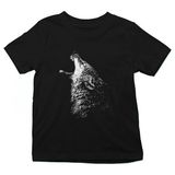 Darkhane Uluyan Kurt Siyah Unisex Çocuk Tişört T-Shirt - 001-Siyah - 7 - 8 Yaş