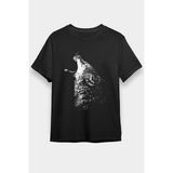 Darkhane Uluyan Kurt Siyah Unisex Tişört T-Shirt - 001-Siyah - XL