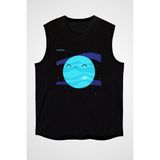 Darkhane Uranüs Siyah Unisex Kolsuz Tişört Kesik Kol T-Shirt - 001-Siyah