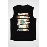 Darkhane Uyuyan Baykuş Siyah Unisex Kolsuz Tişört Kesik Kol T-Shirt - 001-Siyah - 2XL