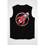 Darkhane Uzay Mekiği Siyah Unisex Kolsuz Tişört Kesik Kol T-Shirt - 001-Siyah - XL