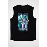 Darkhane Uzaya Iniş Astronot Siyah Unisex Kolsuz Tişört Kesik Kol T-Shirt - 001-Siyah - XL