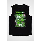 Darkhane Üzüm Siyah Unisex Kolsuz Tişört Kesik Kol T-Shirt - 001-Siyah