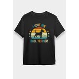 Darkhane Vintage Retro Bull Teriyer Siyah Unisex Tişört T-Shirt - 001-Siyah - XS
