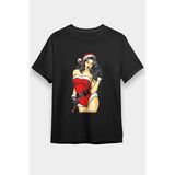 Darkhane Yılbaşı Yeni Yıl Noel Anne Siyah Unisex Tişört T-Shirt - 001-Siyah