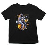 Darkhane Yıldız Tutan Balıkçı Astronot Siyah Unisex Çocuk Tişört T-Shirt - 001-Siyah - 1 - 2 Yaş