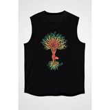 Darkhane Yoga Siyah Unisex Kolsuz Tişört Kesik Kol T-Shirt - 001-Siyah - XL