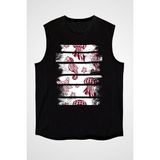 Darkhane Yüzen Deniz Atı Deniz Anası ve Yıldızı Siyah Unisex Kolsuz Tişört Kesik Kol T-Shirt - 001-Siyah - XL