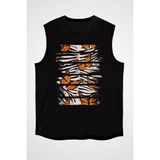 Darkhane Zebra Kelebekler Siyah Unisex Kolsuz Tişört Kesik Kol T-Shirt - 001-Siyah - 2XL