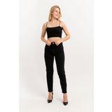Darkly Jeans Kadın Siyah Yüksek Bel Slim Mom Fit Jean