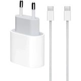 Darkom 35W Hızlı Type-C Şarj Cihazı Seti Iphone 15/16/17 Pro-Promax Uyumlu Type-C To Type-C Hasır Kablo Set - Beyaz