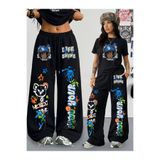 darkopia Kadın Life Shine Baskılı Oversize Tshirt ve Baggy Eşofman Altı - Yazlık İkili Eşofman Takımı