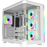 DarkRage Argb 7 Ayna Fanlı 7X120MM Kumanda + Tuş Rgb Kontrollü Kavisli Gaming Akvaryum Kasa - Beyaz - 7 x 120 mm