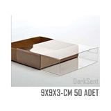 Darksent 9X9X3 cm Kraft Asetat Kapaklı Kutu - 50 Adet - 9 x 9 x 3 cm