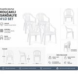 Darkss Plastik Beyaz Sandalye, Della, 4 Adet - Oval