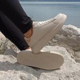 Darkstep 156 Bej Renk Fuspetli Sneaker Düz Taban Spor Ayakkabı