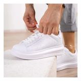 DARKSTEP Unisex Beyaz Kalın Düz Taban Spor Ayakkabı - Renkli