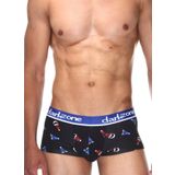 darkzone Şapka Desenli Kısa Hipster Boxer, M, DZN3310, Siyah, erkek