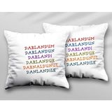 Darlandum Darlandun Darlandi Iki Adet Iki Tarafı Baskılı Yıkanabilir Yastık Kırlent Kılıfı - Krem - 43x43