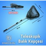 Darovik 170 cm Teleskopik Balık Kepçesi Katlanır Portatif 1 Parça Güçlü Yapı ile Balık Avı