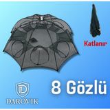 Darovik Balık Kapanı Şemsiye Tuzak 8 Göz Katlanır Yengeç Pinter