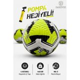 Darovik Profesyonel Futbol Topu Sert Zemin Halı Saha Antrenman Dikişli Parçalı Desen Top No: 5 - Beyaz - Sarı