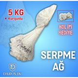 Darovik Serpme Ağ 5 kg Kurşunlu 1 Parça Tekil Ürün 950 Gözlü Yapı ile Balık Avı İçin Uygun