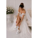 DARUGA Dantel Detaylı Gelin Sneaker Ayakkabı – Rahat ve Şık Bridal Model 9cm