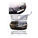darwish Volkswagen Caddy Set Ön Tampon Kaşı 4 Parça 2003-2010 Ve Ön Panjur Krom Paslanmaz Çelik