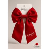 Darya Dd1011 Kırmızı Atatürk İmzalı Saten Fiyonk Toka (14 Cm) Bayrak