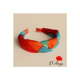 Darya Dd141 Yeşil Turuncu Düğüm Kumaş Taç