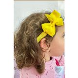 Darya Dd177 Sarı Beyaz Fiyonk Bebek & Çocuk Saç Bandı
