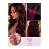 Darya DD288 Işıltılı Koyu Pembe Simli Tinsel Saç Uzatma - Dark Pink Hair