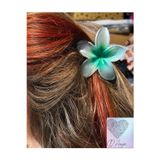 Darya Dd400 Yeşil Lotus Çiçeği Mandal Saç Tokası (8Cm)