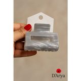 Darya Dd521 Gri İnci Parıltılı Saç Kelepçesi (8 Cm) Mandal Toka