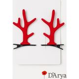 Darya DD594 Kırmızı Geyik Boynuzu Yılbaşı Saç Tokası (8 cm) Christmas Hairband