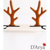 Darya DD598 Kadife Geyik Boynuzu Yılbaşı Klips Saç Tokası (Kahverengi) Christmas Hairband