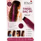 Darya Koyu Pembe Çıt Çıt Yan Tinsel Saç Postiş Simi Saç Aksesuarı (40 cm)