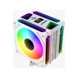 Daryun DY-500X Beyaz Isı Göstergeli Ful Argb 2x Fan 6 Bakır Borulu Kule Tipi Hava Soğutucu Işlemci Fanı